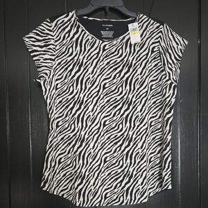 Van Heusen Zebra Patterned Short Sleeve Tee